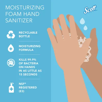 Scott Foam Hand Sanitizer, Clear,  2/1.2 L/cs, Fresh scent