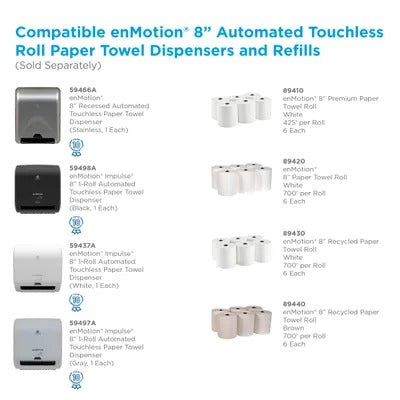 Enmotion 8" Roll Towel, 6/800/cs